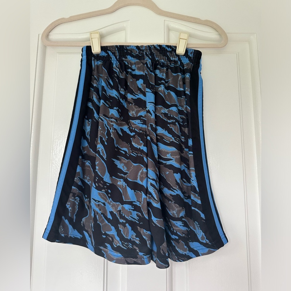 Boys’ Adidas Blue and Grey Patterned Shorts - Picture 2 of 4